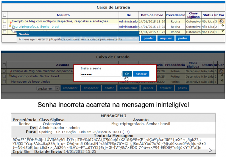 Mensagem pode ser criptografada